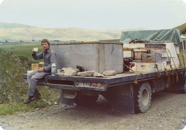 Steve on back of truck in 1977